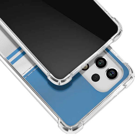 NFL Detroit Lions White Striped Galaxy A53 5G Clear Case
