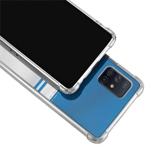 NFL Detroit Lions White Striped Galaxy A71 5G Clear Case
