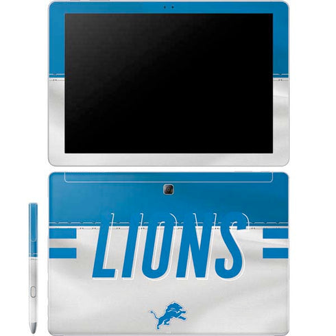 NFL Detroit Lions White Striped Galaxy Book 12in Skin