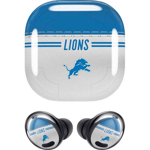 NFL Detroit Lions White Striped Galaxy Buds Pro Skin