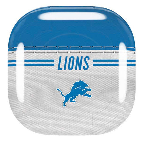 NFL Detroit Lions White Striped Galaxy Buds Pro Skin