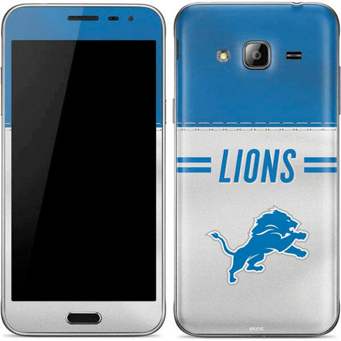 NFL Detroit Lions White Striped Galaxy J3 Skin