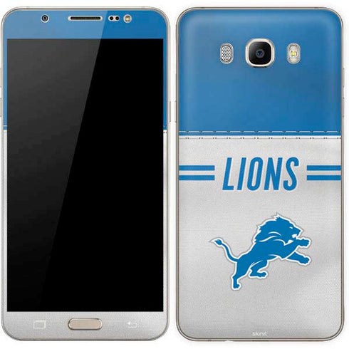 NFL Detroit Lions White Striped Galaxy J7 Skin