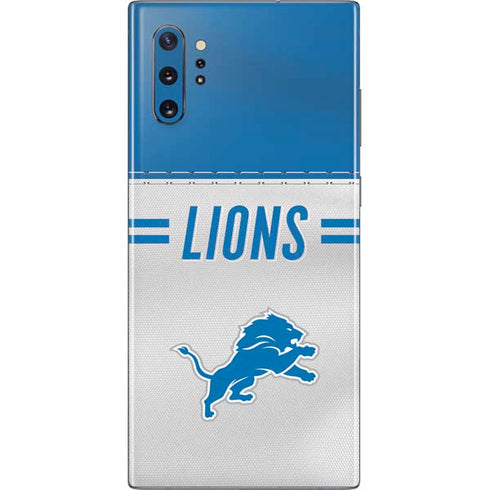 NFL Detroit Lions White Striped Galaxy Note 10 Plus Skin