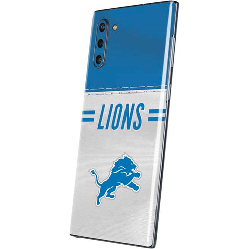 NFL Detroit Lions White Striped Galaxy Note 10 Skin
