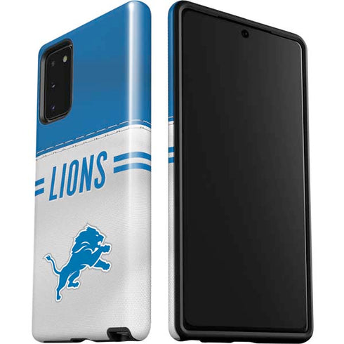 NFL Detroit Lions White Striped Galaxy Note20 5G Pro Case