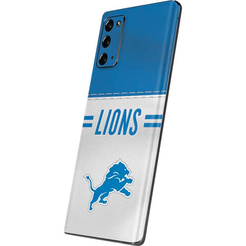 NFL Detroit Lions White Striped Galaxy Note20 5G Skin