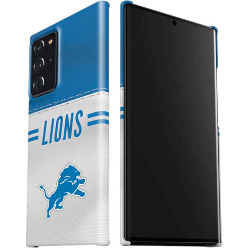 NFL Detroit Lions White Striped Galaxy Note20 Ultra 5G Lite Case