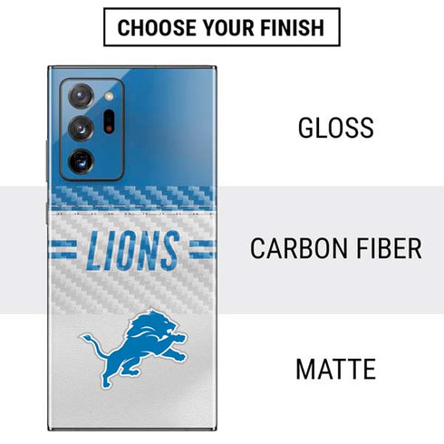 NFL Detroit Lions White Striped Galaxy Note20 Ultra 5G Skin