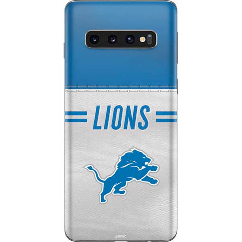 NFL Detroit Lions White Striped Galaxy S10 Skin