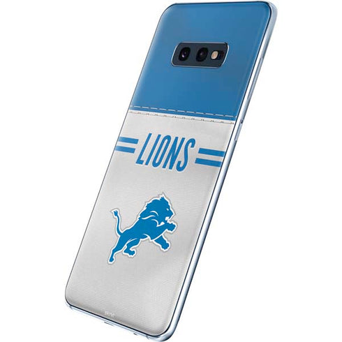 NFL Detroit Lions White Striped Galaxy S10e Skin