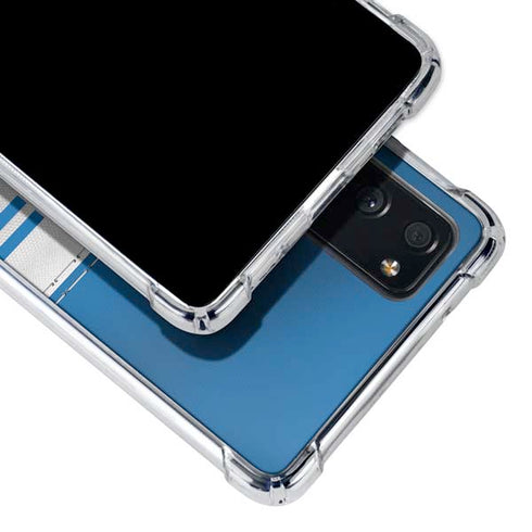 NFL Detroit Lions White Striped Galaxy S20 FE Clear Case