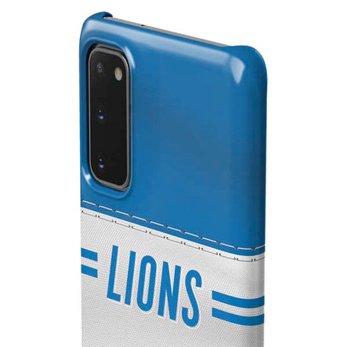 NFL Detroit Lions White Striped Galaxy S20 Lite Case