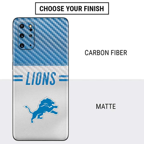 NFL Detroit Lions White Striped Galaxy S20 Plus Skin