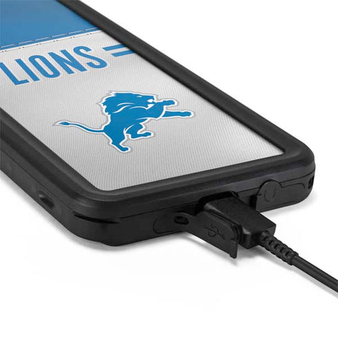 NFL Detroit Lions White Striped Galaxy S20 Plus Waterproof Case