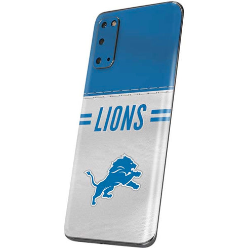 NFL Detroit Lions White Striped Galaxy S20 Skin