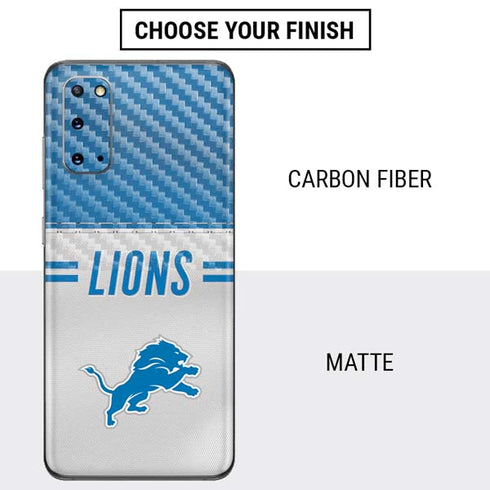 NFL Detroit Lions White Striped Galaxy S20 Skin