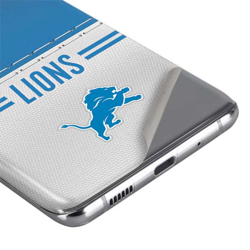 NFL Detroit Lions White Striped Galaxy S20 Ultra 5G Skin