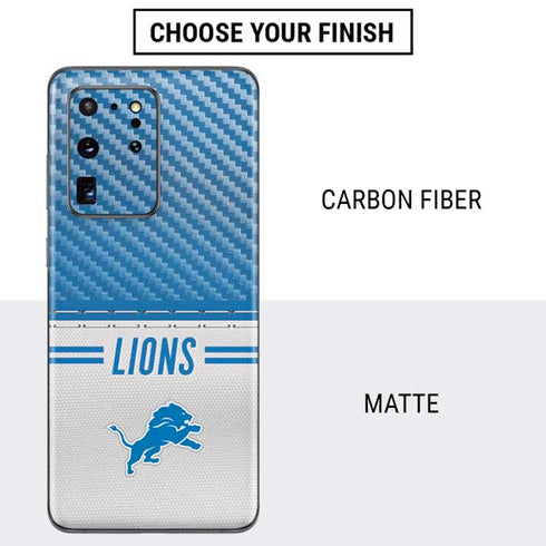 NFL Detroit Lions White Striped Galaxy S20 Ultra 5G Skin