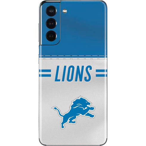 NFL Detroit Lions White Striped Galaxy S21 5G Skin