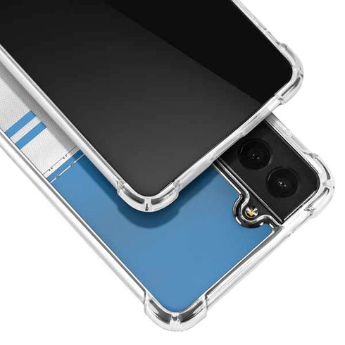 NFL Detroit Lions White Striped Galaxy S21 Plus 5G Clear Case