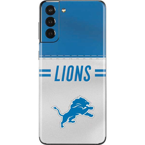 NFL Detroit Lions White Striped Galaxy S21 Plus 5G Skin