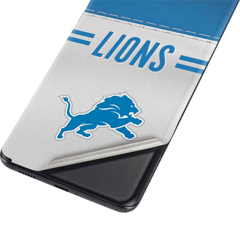 NFL Detroit Lions White Striped Galaxy S21 Plus 5G Skin