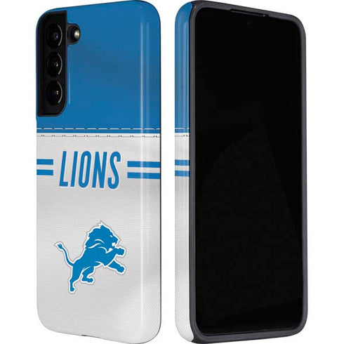 NFL Detroit Lions White Striped Galaxy S22 Plus Pro Case