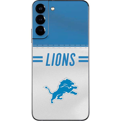 NFL Detroit Lions White Striped Galaxy S22 Plus Skin