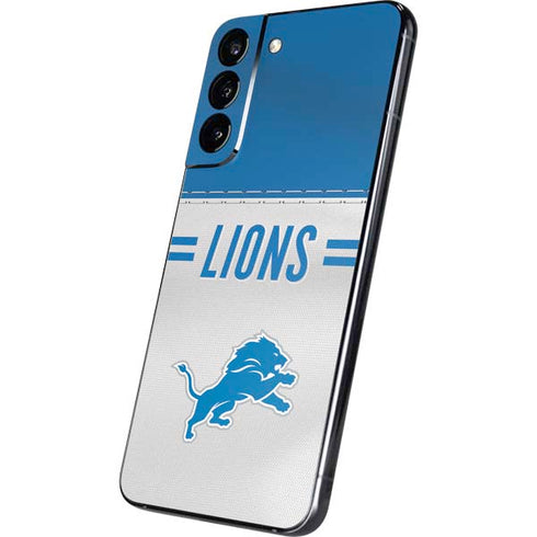 NFL Detroit Lions White Striped Galaxy S22 Plus Skin