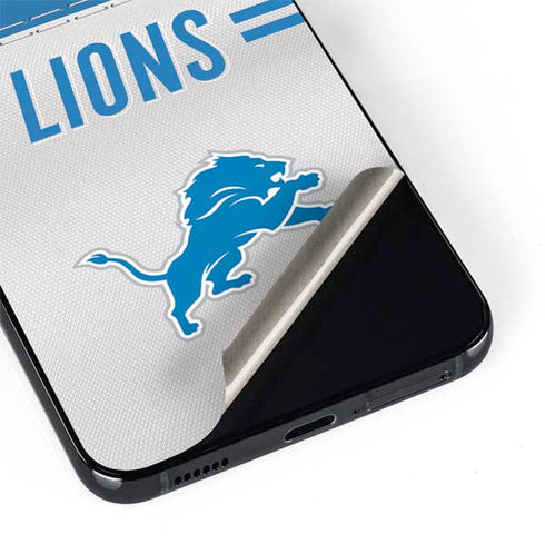 NFL Detroit Lions White Striped Galaxy S22 Plus Skin