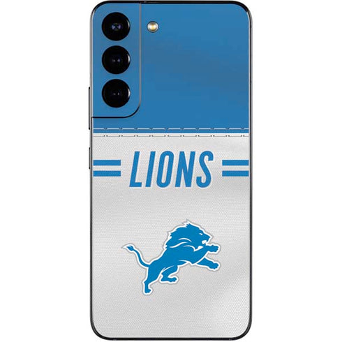 NFL Detroit Lions White Striped Galaxy S22 Skin