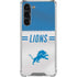 NFL Detroit Lions White Striped Galaxy S23 Plus Clear Case