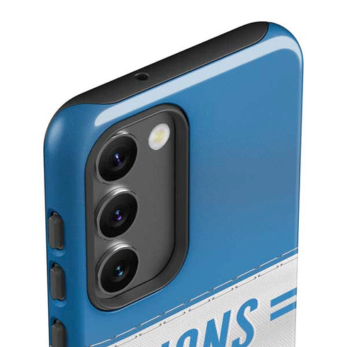 NFL Detroit Lions White Striped Galaxy S23 Plus Pro Case
