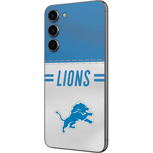 NFL Detroit Lions White Striped Galaxy S23 Plus Skin