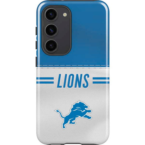 NFL Detroit Lions White Striped Galaxy S23 Pro Case