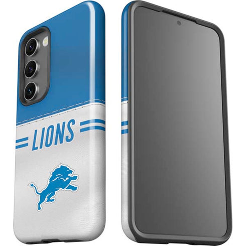 NFL Detroit Lions White Striped Galaxy S23 Pro Case