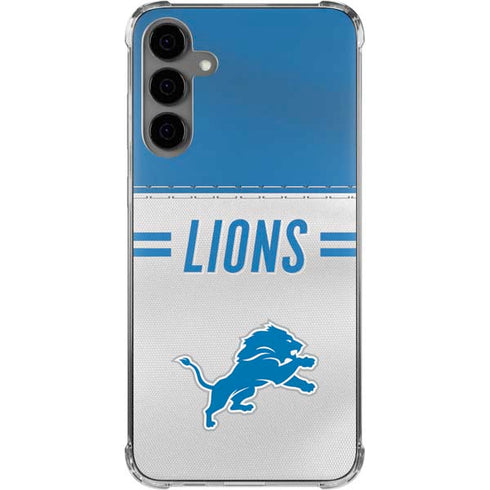 NFL Detroit Lions White Striped Galaxy S24 Plus Clear Case