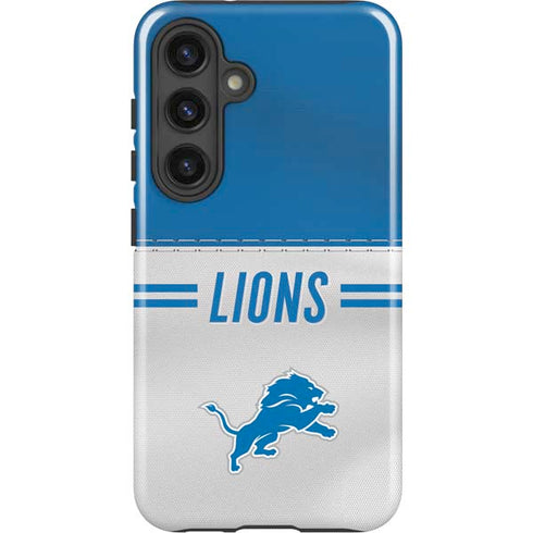 NFL Detroit Lions White Striped Galaxy S24 Plus Impact Case
