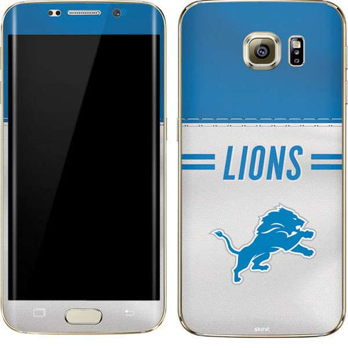 NFL Detroit Lions White Striped Galaxy S7 Edge Skin