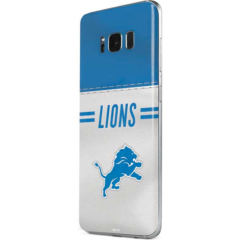 NFL Detroit Lions White Striped Galaxy S8 Plus Skin