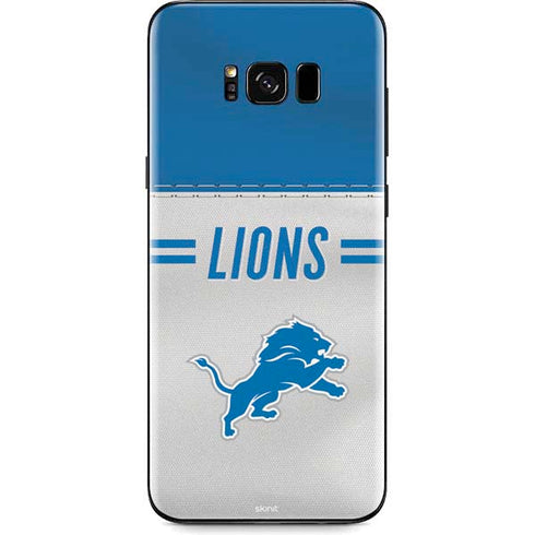 NFL Detroit Lions White Striped Galaxy S8 Skin