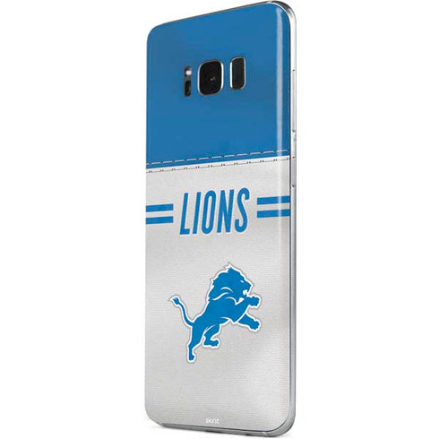 NFL Detroit Lions White Striped Galaxy S8 Skin