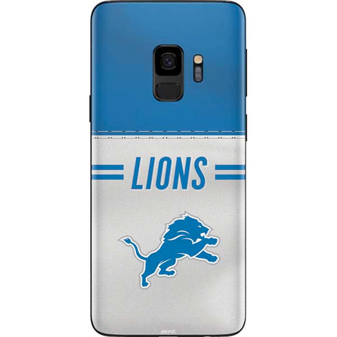 NFL Detroit Lions White Striped Galaxy S9 Skin