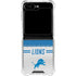 NFL Detroit Lions White Striped Galaxy Z Flip5 5G Clear Case