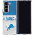 NFL Detroit Lions White Striped Galaxy Z Fold5 5G Clear Case