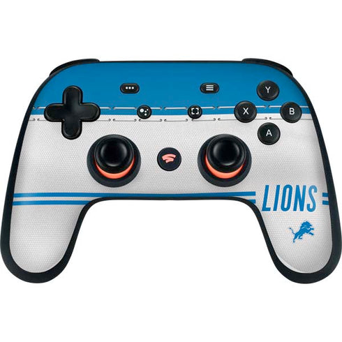 NFL Detroit Lions White Striped Google Stadia Controller Skin