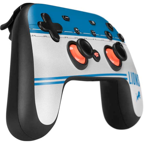 NFL Detroit Lions White Striped Google Stadia Controller Skin