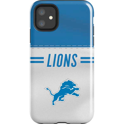 NFL Detroit Lions White Striped iPhone 11 Impact Case