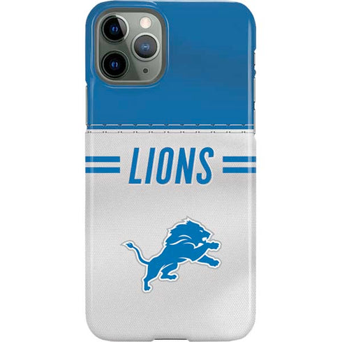 NFL Detroit Lions White Striped iPhone 11 Pro Lite Case